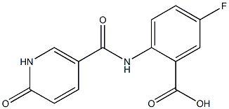 5-fluoro-2-{[(6-oxo-1,6-dihydropyridin-3-yl)carbonyl]amino}benzoic acid Struktur