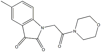 5-methyl-1-[2-(morpholin-4-yl)-2-oxoethyl]-2,3-dihydro-1H-indole-2,3-dione Struktur