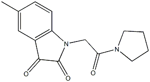 5-methyl-1-[2-oxo-2-(pyrrolidin-1-yl)ethyl]-2,3-dihydro-1H-indole-2,3-dione Struktur