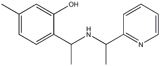 5-methyl-2-(1-{[1-(pyridin-2-yl)ethyl]amino}ethyl)phenol Struktur