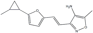 5-methyl-3-{(E)-2-[5-(2-methylcyclopropyl)-2-furyl]vinyl}isoxazol-4-amine Struktur