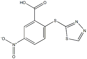 5-nitro-2-(1,3,4-thiadiazol-2-ylsulfanyl)benzoic acid Struktur