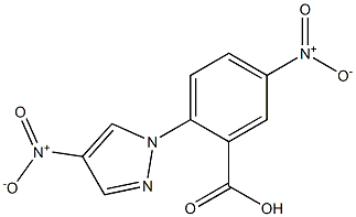 5-nitro-2-(4-nitro-1H-pyrazol-1-yl)benzoic acid Struktur