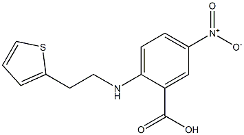 5-nitro-2-{[2-(thiophen-2-yl)ethyl]amino}benzoic acid Struktur