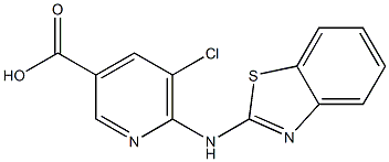 6-(1,3-benzothiazol-2-ylamino)-5-chloropyridine-3-carboxylic acid Struktur