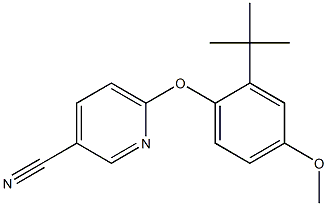 6-(2-tert-butyl-4-methoxyphenoxy)pyridine-3-carbonitrile Struktur