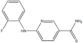 6-[(2-fluorophenyl)amino]pyridine-3-carbothioamide Struktur