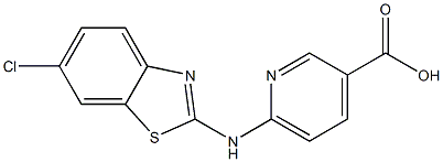 6-[(6-chloro-1,3-benzothiazol-2-yl)amino]pyridine-3-carboxylic acid Struktur