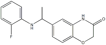 6-{1-[(2-fluorophenyl)amino]ethyl}-3,4-dihydro-2H-1,4-benzoxazin-3-one Struktur