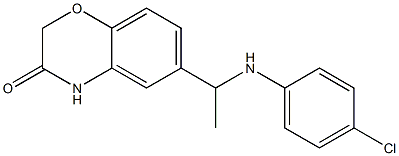 6-{1-[(4-chlorophenyl)amino]ethyl}-3,4-dihydro-2H-1,4-benzoxazin-3-one Struktur