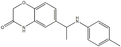 6-{1-[(4-methylphenyl)amino]ethyl}-3,4-dihydro-2H-1,4-benzoxazin-3-one Struktur