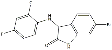 6-bromo-3-[(2-chloro-4-fluorophenyl)amino]-2,3-dihydro-1H-indol-2-one Struktur