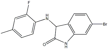 6-bromo-3-[(2-fluoro-4-methylphenyl)amino]-2,3-dihydro-1H-indol-2-one Struktur