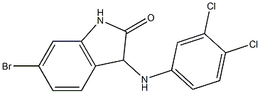 6-bromo-3-[(3,4-dichlorophenyl)amino]-2,3-dihydro-1H-indol-2-one Struktur