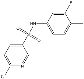 6-chloro-N-(3-fluoro-4-methylphenyl)pyridine-3-sulfonamide Struktur