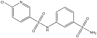 6-chloro-N-(3-sulfamoylphenyl)pyridine-3-sulfonamide Struktur