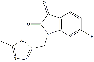 6-fluoro-1-[(5-methyl-1,3,4-oxadiazol-2-yl)methyl]-2,3-dihydro-1H-indole-2,3-dione Struktur