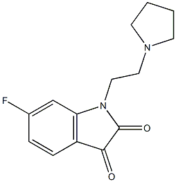 6-fluoro-1-[2-(pyrrolidin-1-yl)ethyl]-2,3-dihydro-1H-indole-2,3-dione Struktur