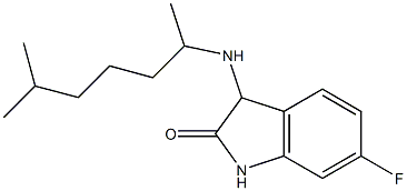 6-fluoro-3-[(6-methylheptan-2-yl)amino]-2,3-dihydro-1H-indol-2-one Struktur