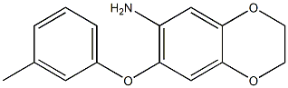 7-(3-methylphenoxy)-2,3-dihydro-1,4-benzodioxin-6-amine Struktur