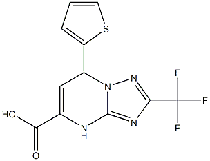 7-(thiophen-2-yl)-2-(trifluoromethyl)-4H,7H-[1,2,4]triazolo[1,5-a]pyrimidine-5-carboxylic acid Struktur