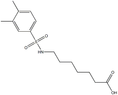 7-[(3,4-dimethylbenzene)sulfonamido]heptanoic acid Struktur