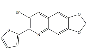 7-bromo-8-methyl-6-(thiophen-2-yl)-2H-[1,3]dioxolo[4,5-g]quinoline Struktur