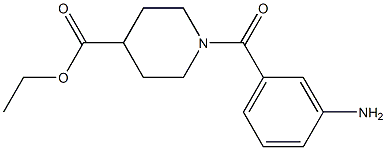 ethyl 1-[(3-aminophenyl)carbonyl]piperidine-4-carboxylate Struktur