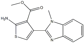 methyl 2-amino-4-(1-methyl-1H-1,3-benzodiazol-2-yl)thiophene-3-carboxylate Struktur