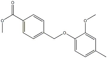 methyl 4-(2-methoxy-4-methylphenoxymethyl)benzoate Struktur