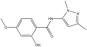 N-(1,3-dimethyl-1H-pyrazol-5-yl)-2-hydroxy-4-methoxybenzamide Struktur