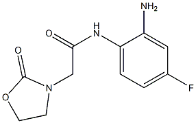 N-(2-amino-4-fluorophenyl)-2-(2-oxo-1,3-oxazolidin-3-yl)acetamide Struktur