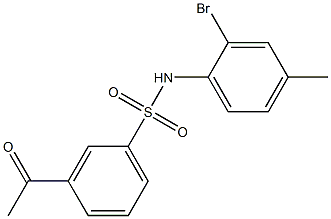 N-(2-bromo-4-methylphenyl)-3-acetylbenzene-1-sulfonamide Struktur