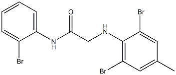 N-(2-bromophenyl)-2-[(2,6-dibromo-4-methylphenyl)amino]acetamide Struktur