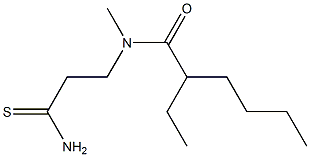 N-(2-carbamothioylethyl)-2-ethyl-N-methylhexanamide Struktur