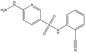 N-(2-cyanophenyl)-6-hydrazinylpyridine-3-sulfonamide Struktur