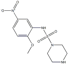 N-(2-methoxy-5-nitrophenyl)piperazine-1-sulfonamide Struktur