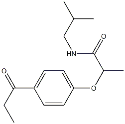 N-(2-methylpropyl)-2-(4-propanoylphenoxy)propanamide Struktur