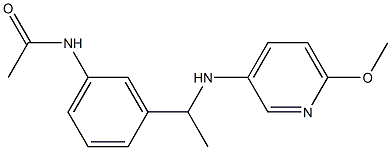 N-(3-{1-[(6-methoxypyridin-3-yl)amino]ethyl}phenyl)acetamide Struktur