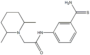 N-(3-carbamothioylphenyl)-2-(2,6-dimethylpiperidin-1-yl)acetamide Struktur