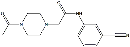 N-(3-cyanophenyl)-2-(4-acetylpiperazin-1-yl)acetamide Struktur