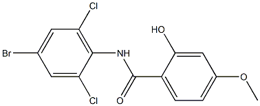 N-(4-bromo-2,6-dichlorophenyl)-2-hydroxy-4-methoxybenzamide Struktur