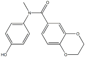 N-(4-hydroxyphenyl)-N-methyl-2,3-dihydro-1,4-benzodioxine-6-carboxamide Struktur