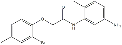 N-(5-amino-2-methylphenyl)-2-(2-bromo-4-methylphenoxy)acetamide Struktur