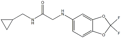 N-(cyclopropylmethyl)-2-[(2,2-difluoro-2H-1,3-benzodioxol-5-yl)amino]acetamide Struktur