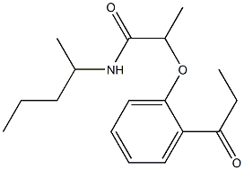 N-(pentan-2-yl)-2-(2-propanoylphenoxy)propanamide Struktur