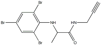 N-(prop-2-yn-1-yl)-2-[(2,4,6-tribromophenyl)amino]propanamide Struktur