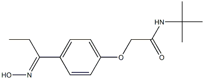 N-(tert-butyl)-2-{4-[(1E)-N-hydroxypropanimidoyl]phenoxy}acetamide Struktur