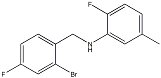 N-[(2-bromo-4-fluorophenyl)methyl]-2-fluoro-5-methylaniline Struktur