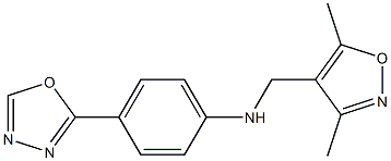 N-[(3,5-dimethyl-1,2-oxazol-4-yl)methyl]-4-(1,3,4-oxadiazol-2-yl)aniline Struktur